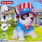 5FT Patriotic Inflatable USA Puppy Dog with LED Lights – 4th of July Independence Day Blow Up Yard Decoration Outdoor Garden Lawn Holiday Party Decor with Stakes, Ropes & Storage Bag